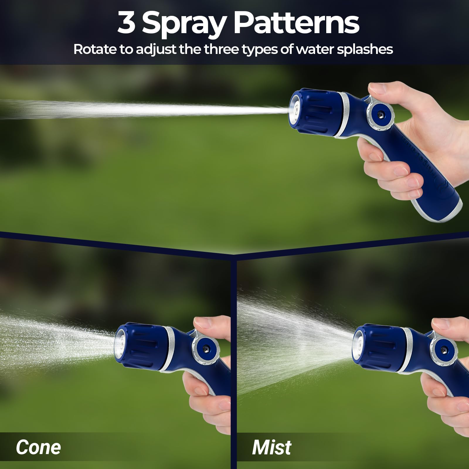 Adjustable spray feature of HugeDawn Garden Hose Nozzle