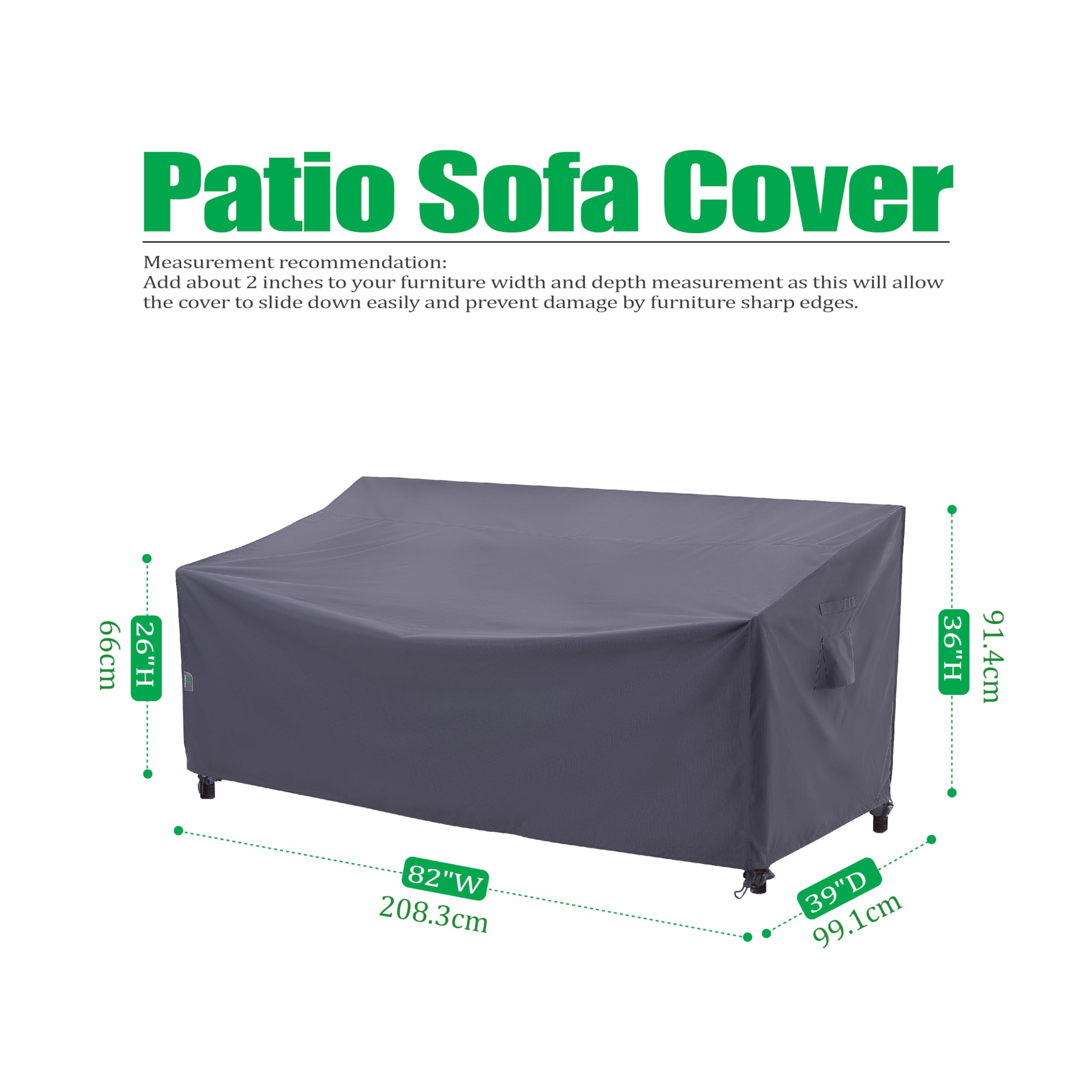 Adjustable straps and buckles on F&J Outdoors Patio Sofa Cover