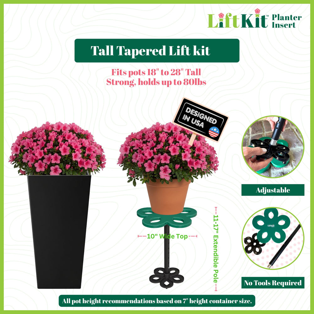Adjustable telescoping pole of Lift Kit Planter Insert