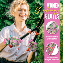 Adjustable wrist strap of HANDLANDY Gardening Gloves, Pink
