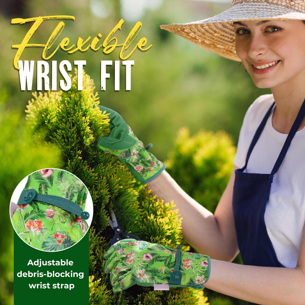 Adjustable wrist strap on HANDLANDY Gardening Gloves for Women
