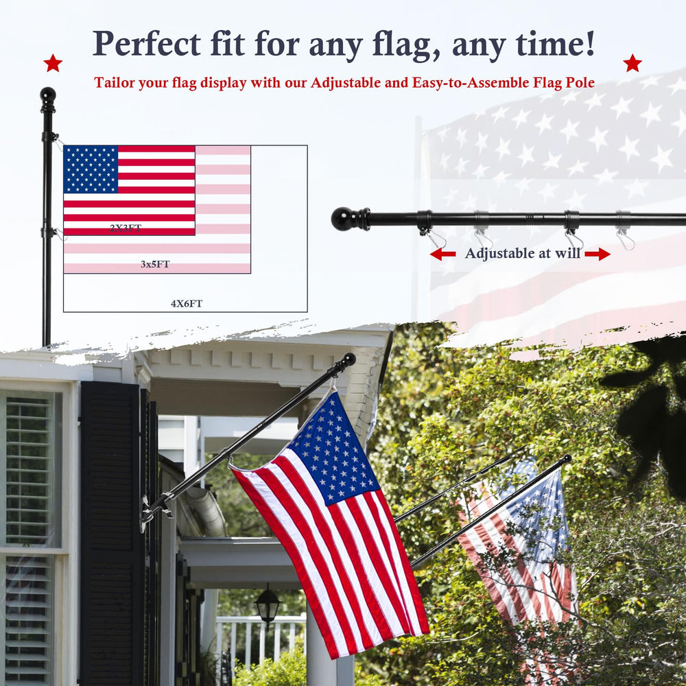 Adjustable YKFLY flag pole in garden setting