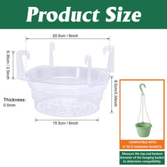 Adnee 8 inch hanging plant water catcher tray side view