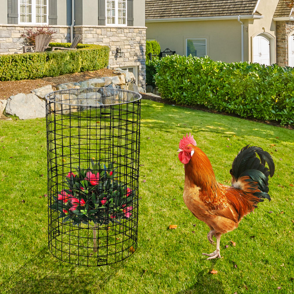 Adnee plant protector installed around vegetables in garden