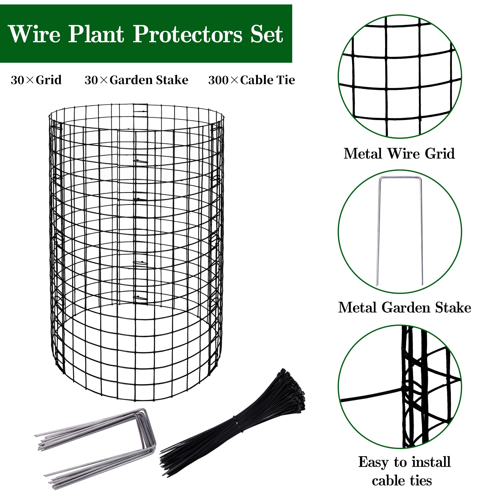Adnee Wire Plant Protector Set displayed in garden