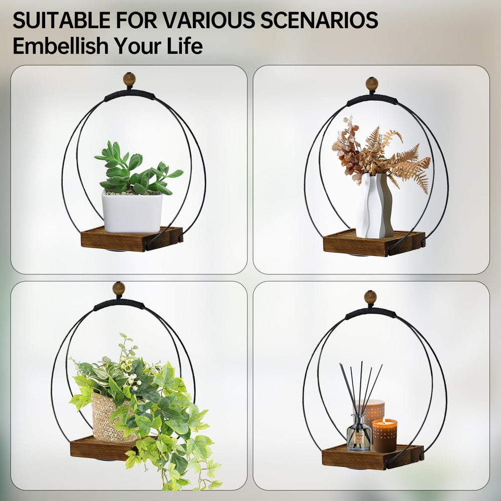 Adnkwolivt Hanging Planters displaying two planters with plants attached