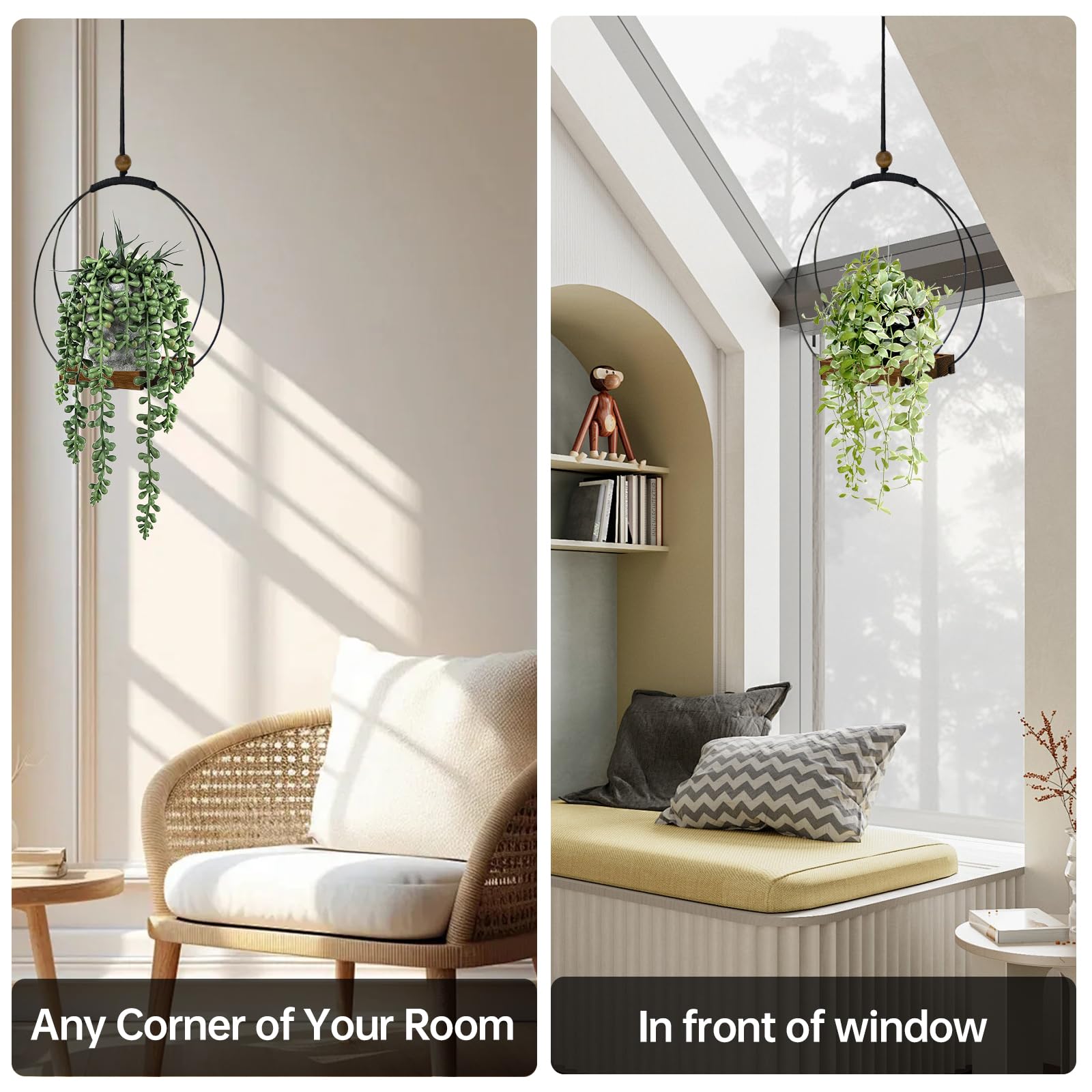 Adnkwolivt Hanging Planters with decorative items hanging