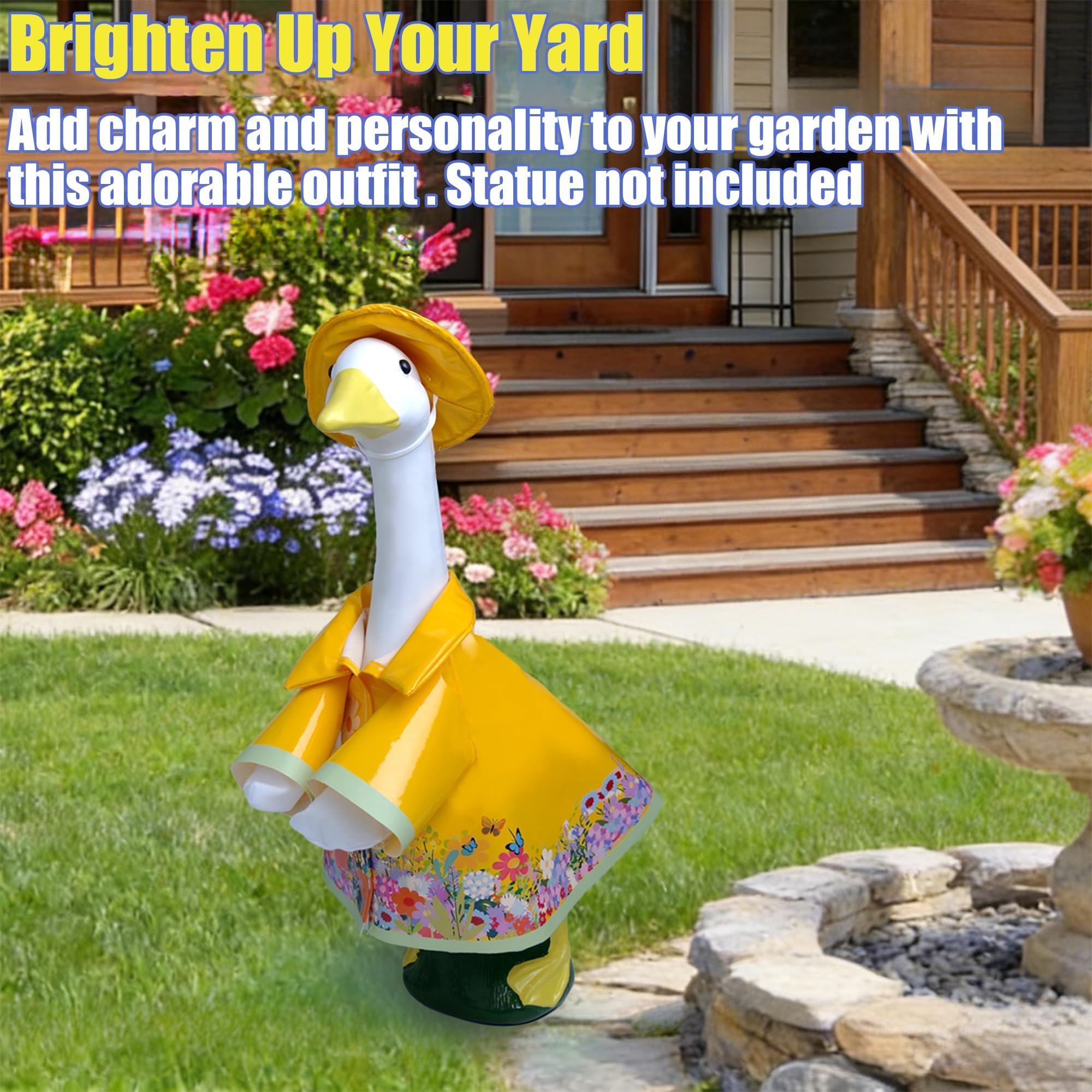 Adorable yellow duck accessory included in the Goose Raincoat Outfit