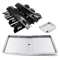 Adviace grill replacement parts kit including drip pan and heat shields