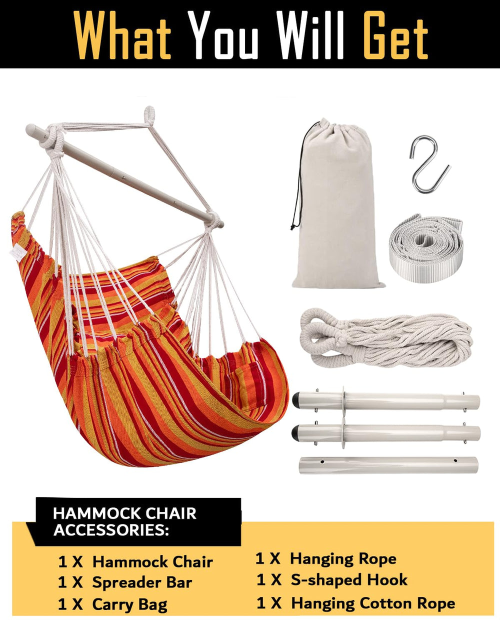 ADVOKAIR Hammock Chair Swing compactly folded for travel