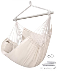 ADVOKAIR Hammock Chair Swing front view in beige