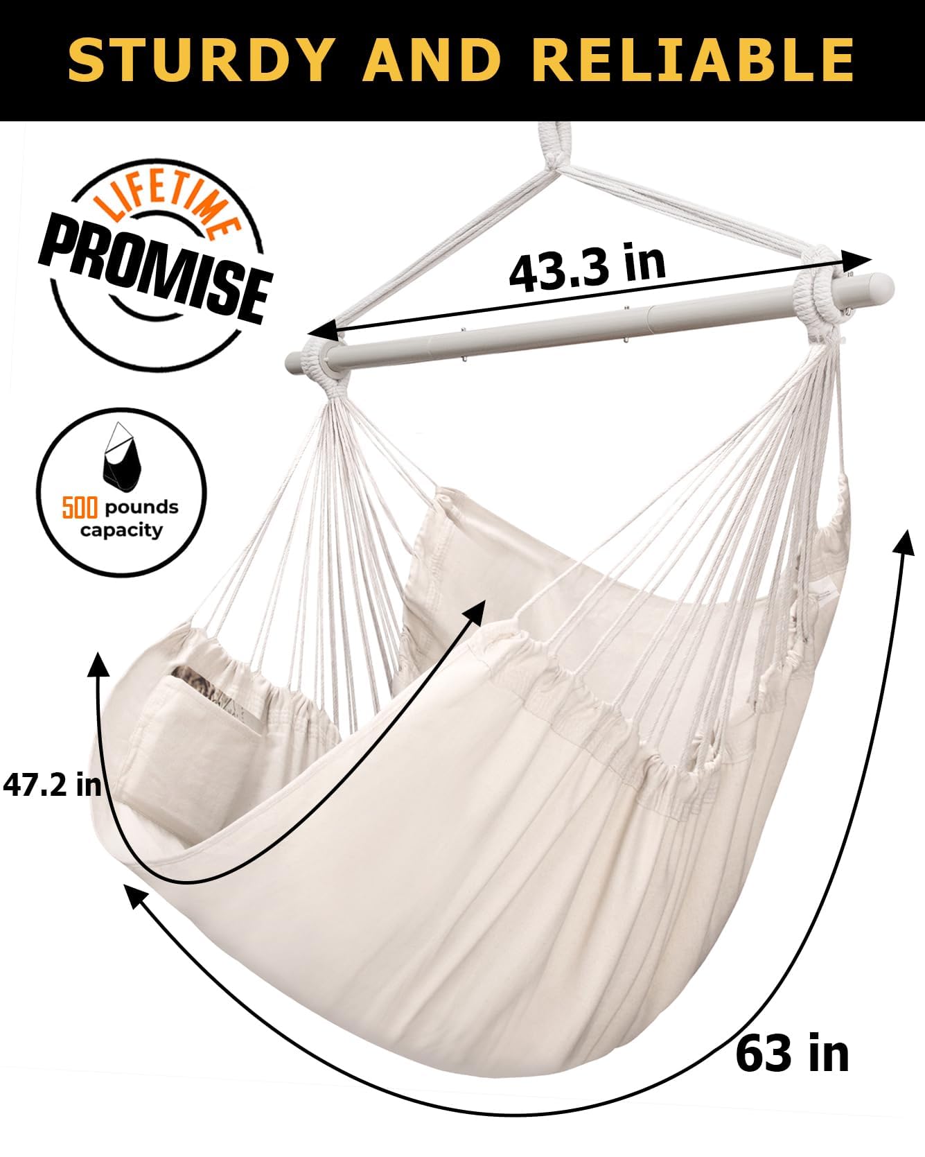 ADVOKAIR Hammock Chair Swing in a cozy corner setting