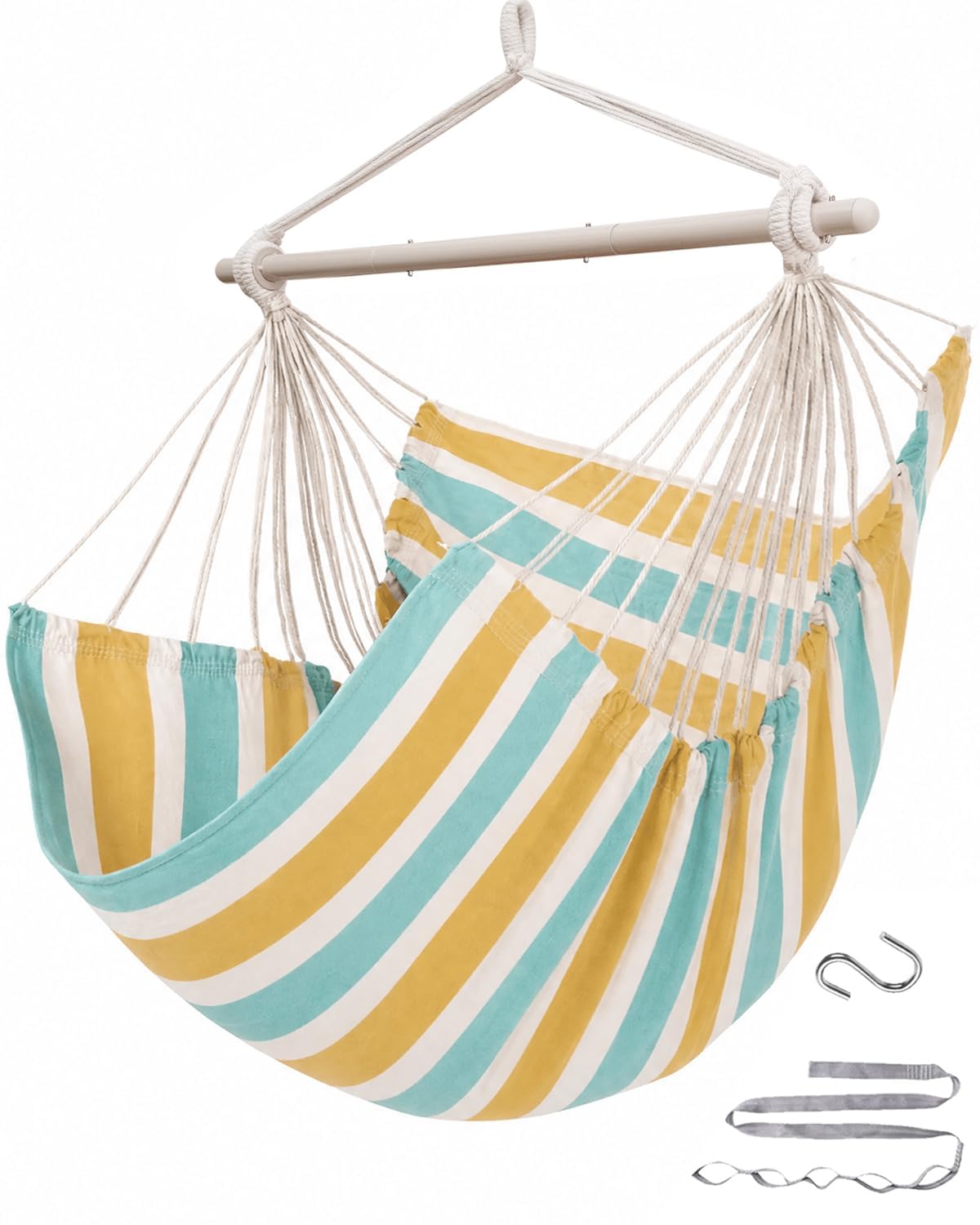 ADVOKAIR Hammock Chair Swing in Meadow Sunrise front view