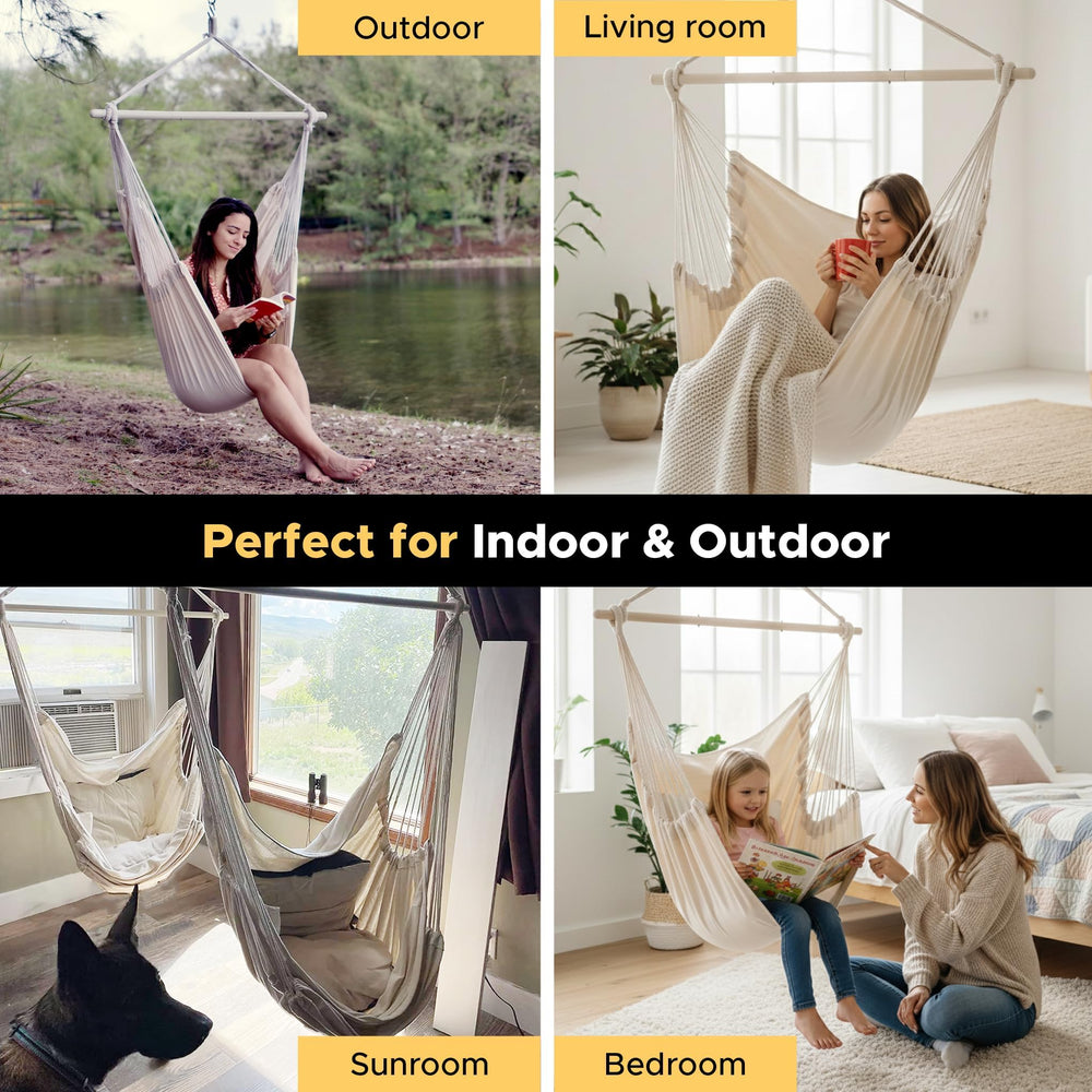 ADVOKAIR Hammock Chair Swing showing side pocket detail