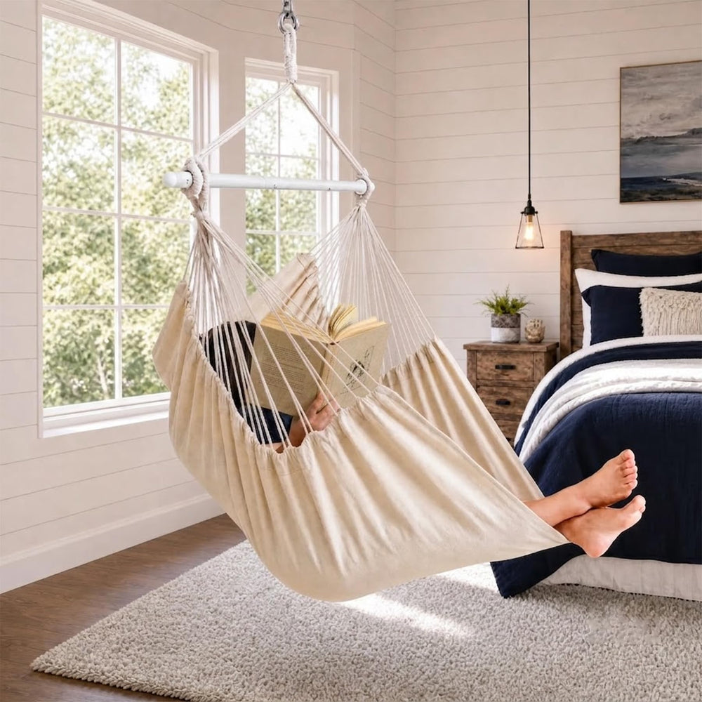 ADVOKAIR Hammock Chair Swing side view with steel bar