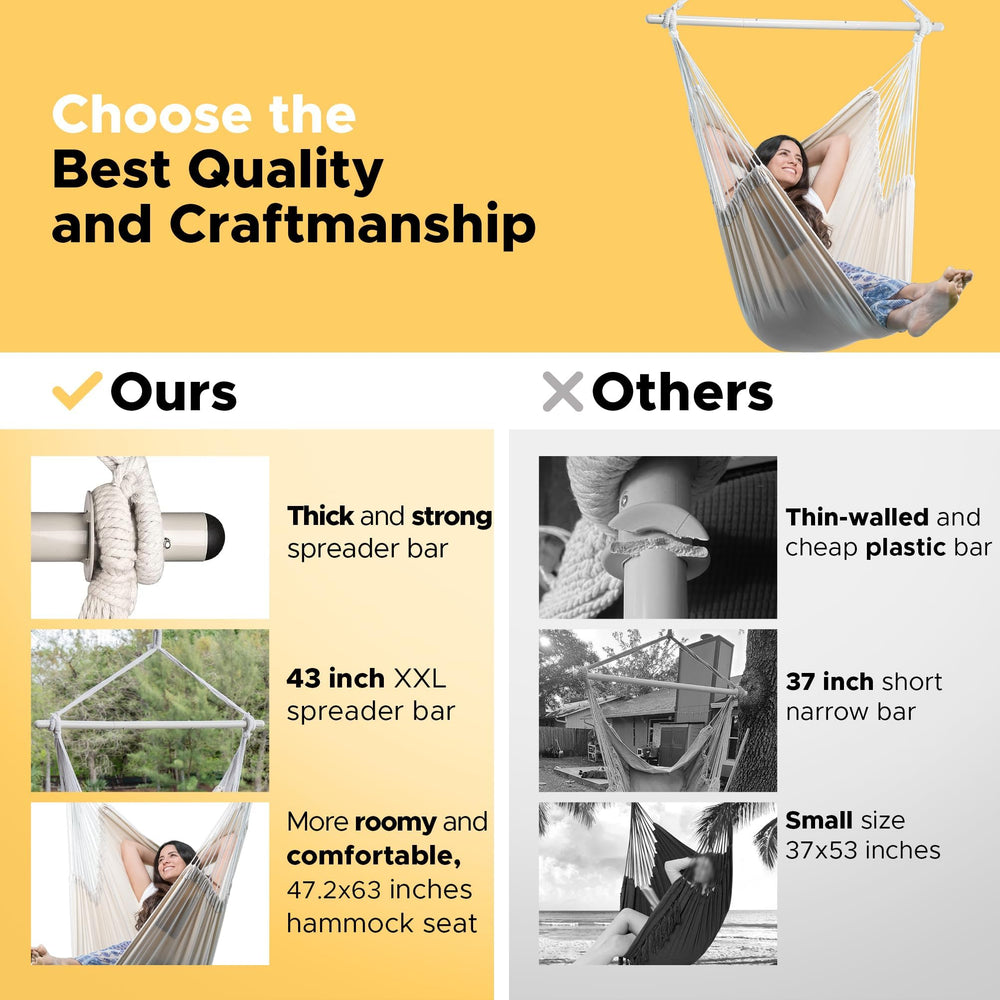 ADVOKAIR Hammock Chair Swing with adjustable strap setup