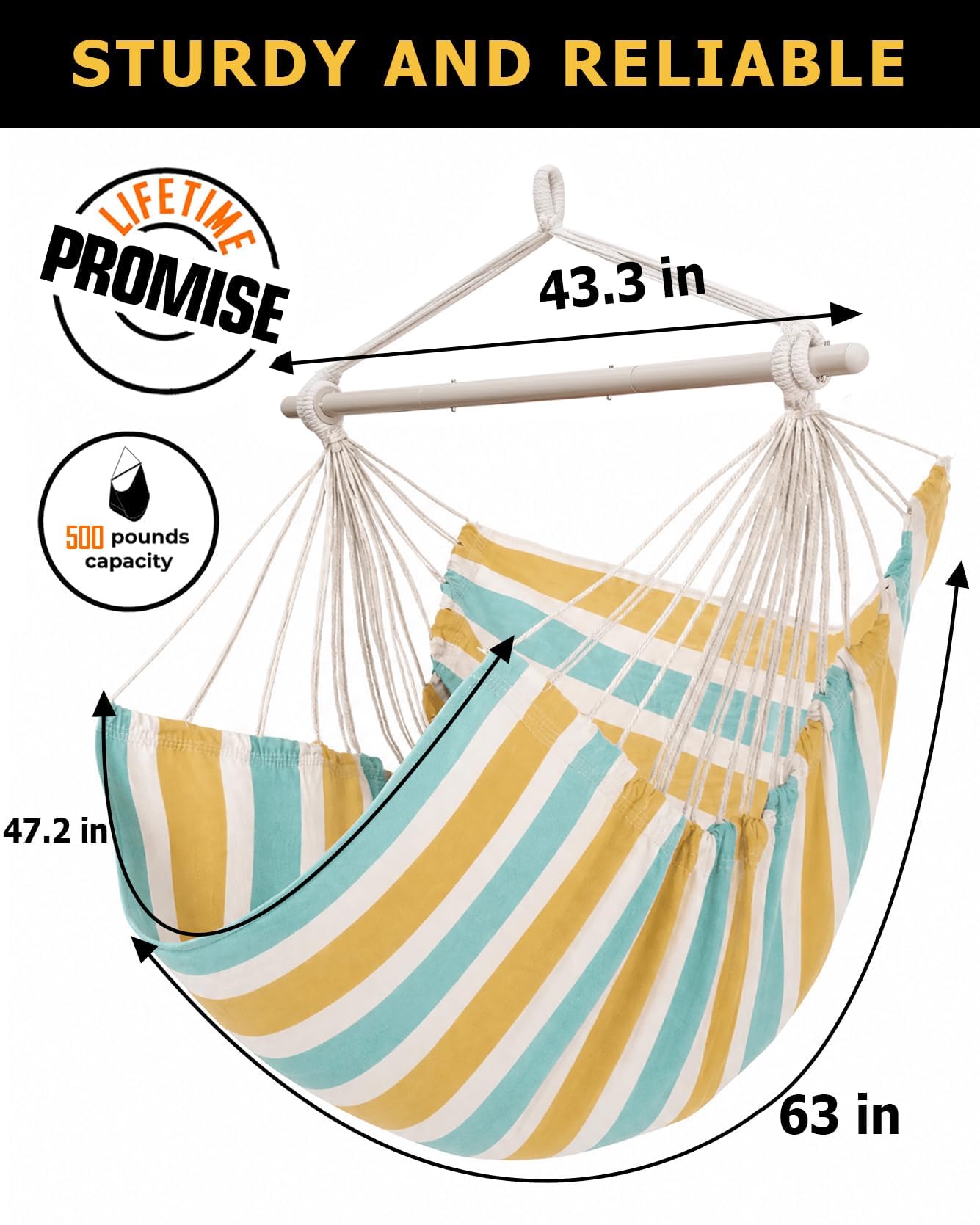 ADVOKAIR Hammock Chair Swing with person relaxing in a sunny balcony