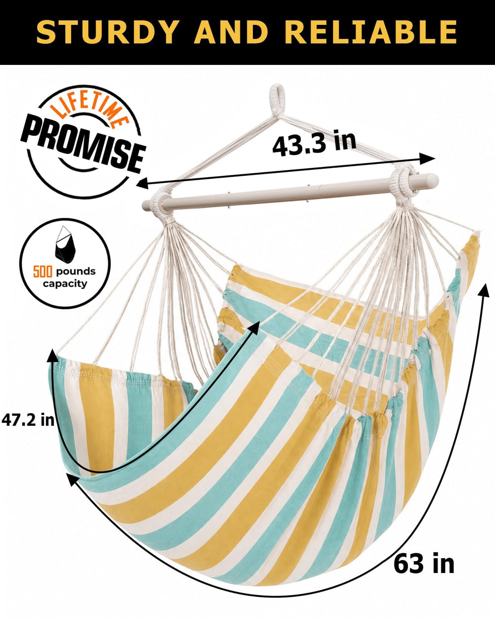 ADVOKAIR Hammock Chair Swing with person relaxing in a sunny balcony