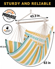 ADVOKAIR Hammock Chair Swing with person relaxing in a sunny balcony