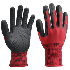 Aegend Gardening Gloves front view with vibrant red colour
