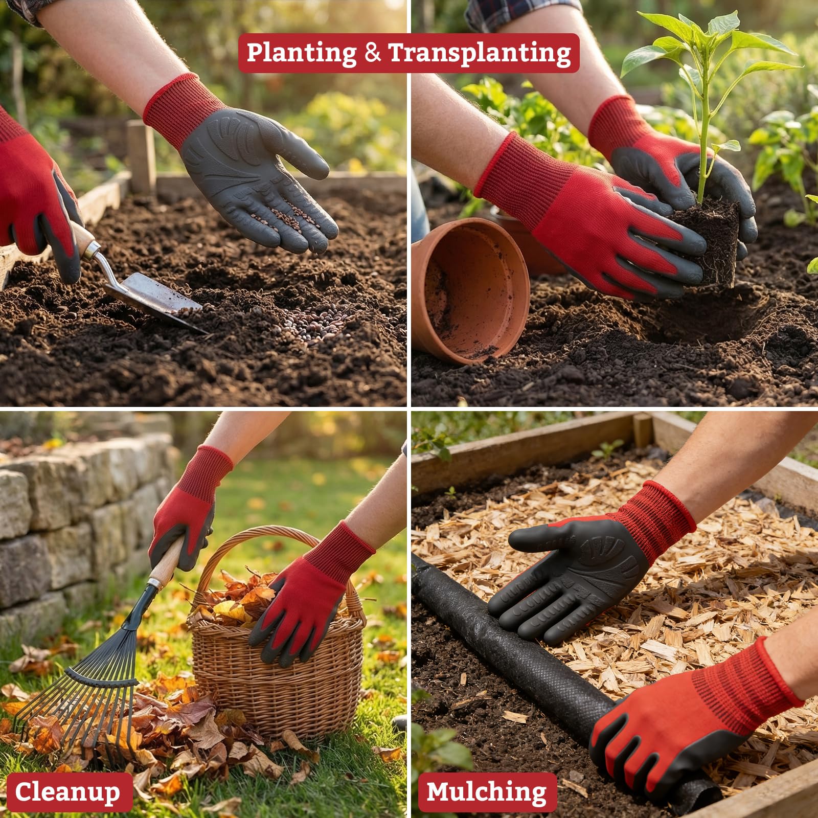 Aegend Gardening Gloves package dimensions and details