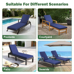 Aegisun Chaise Lounge Cushion Navy Blue back view