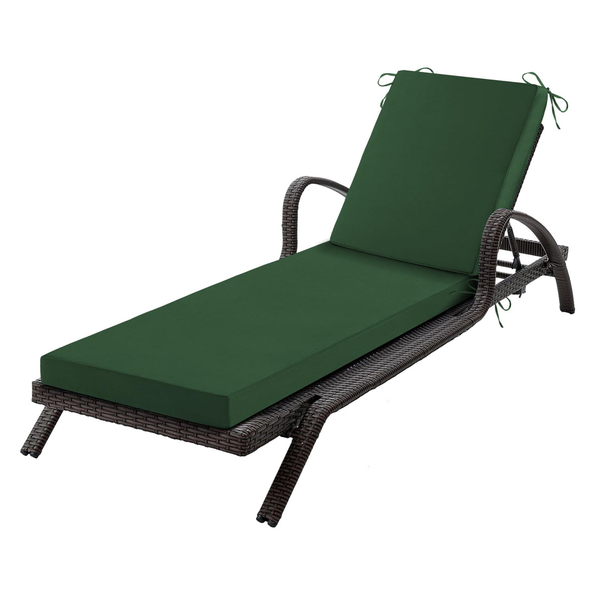 Aegisun Chaise Lounge Cushion outdoor, forest green, front view