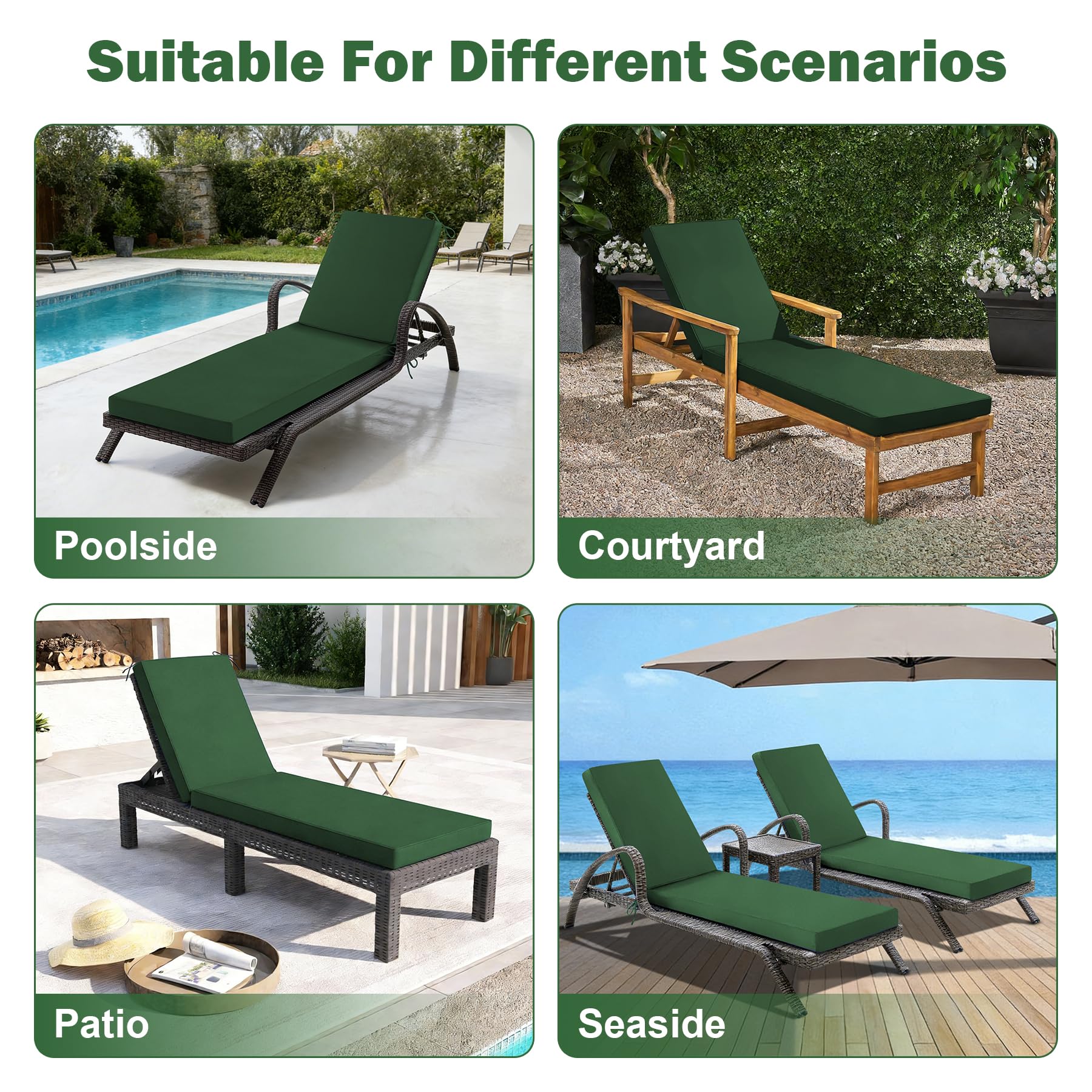 Aegisun Chaise Lounge Cushion with hidden zipper detail