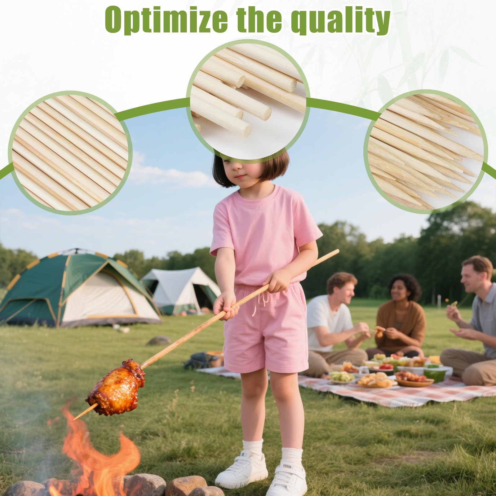Aerisque bamboo skewers being used for s'mores