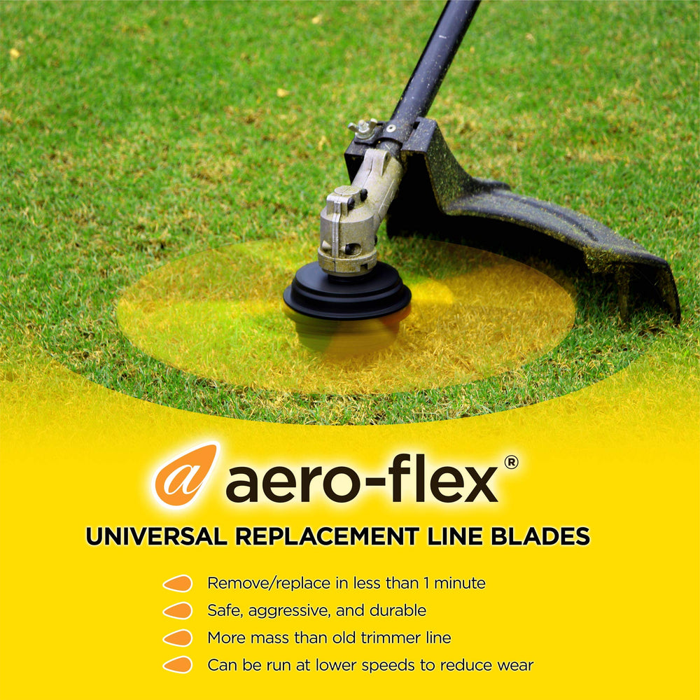 Aero-Flex Line Blades in use, demonstrating cutting radius visibility