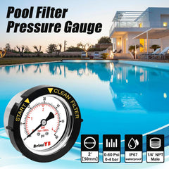 AetralYB pressure gauge back mount with brass fitting