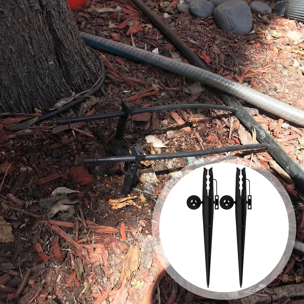 Afarnook irrigation tubing stake installation illustration