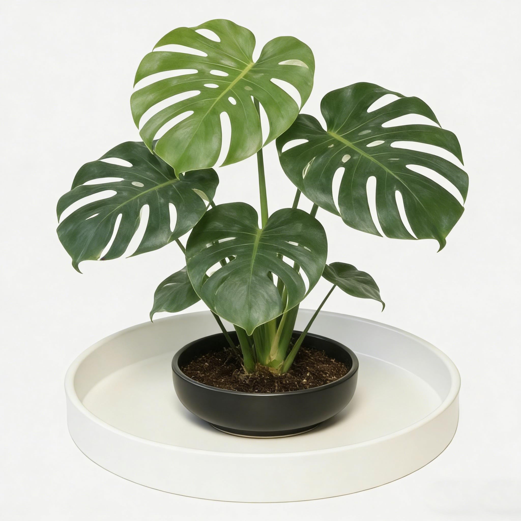 Afrine plant saucer with ceramic pot on a windowsill