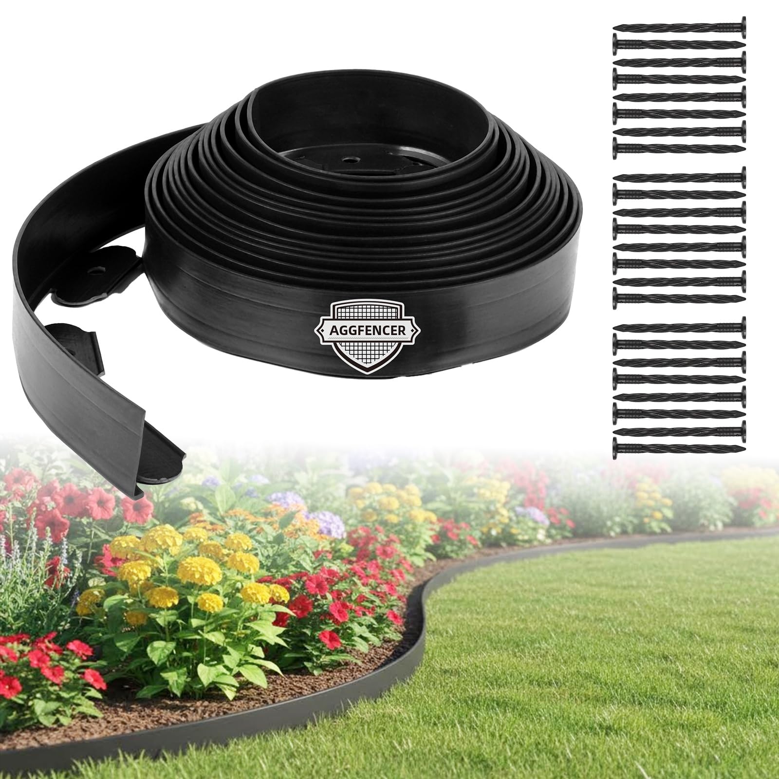 AggFencer Landscape Edging 1.5in x 33ft in black