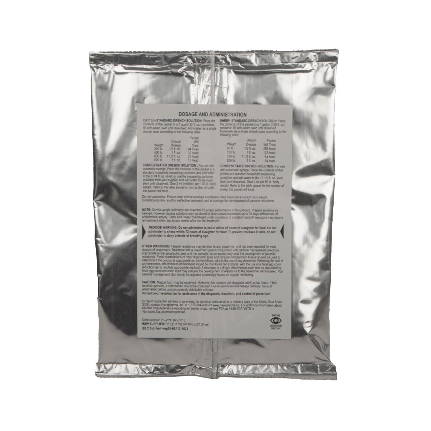 Agrilabs Prohibit Soluble Drench Powder contents and dosing instructions