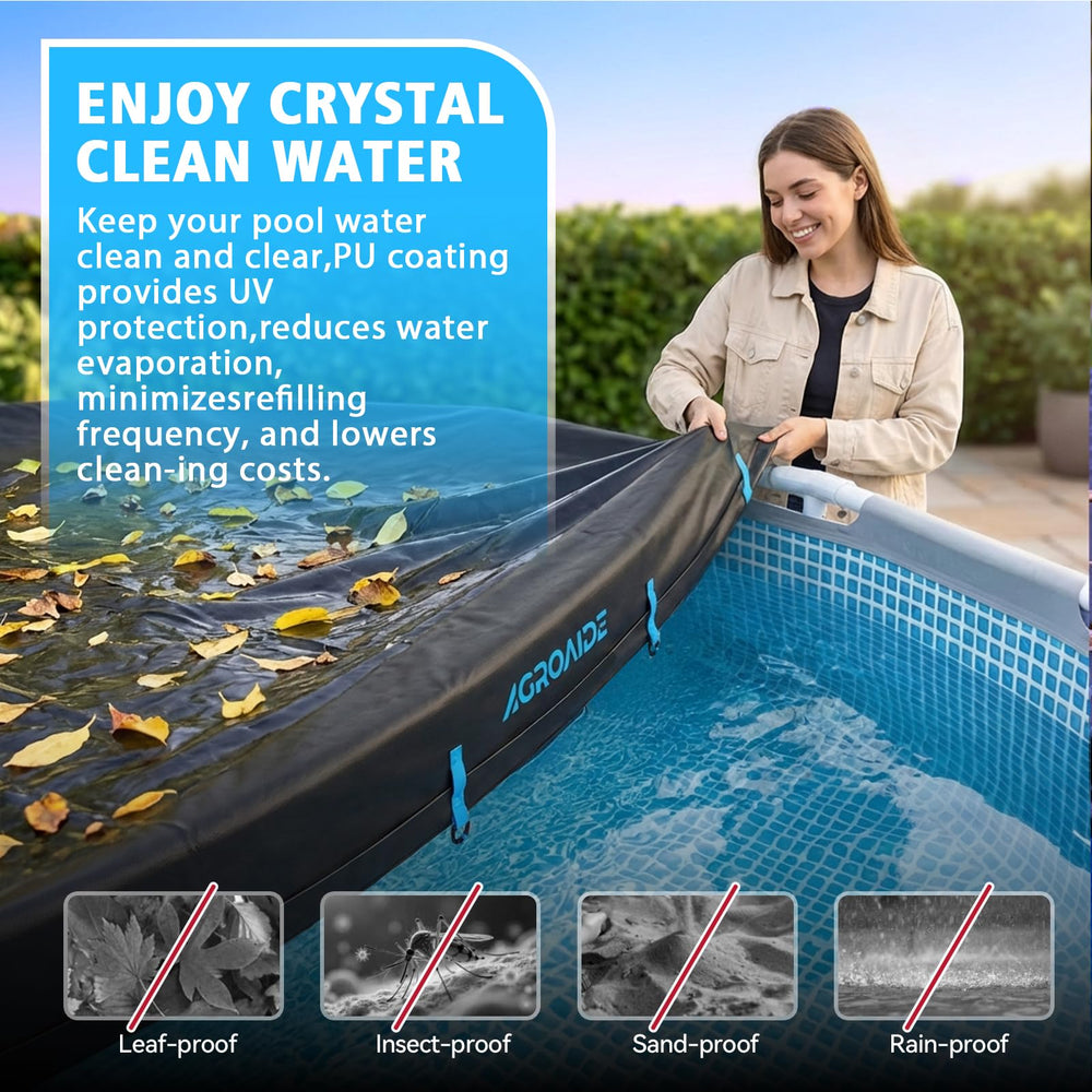 AGROAIDE 18ft Winter Pool Cover in storage