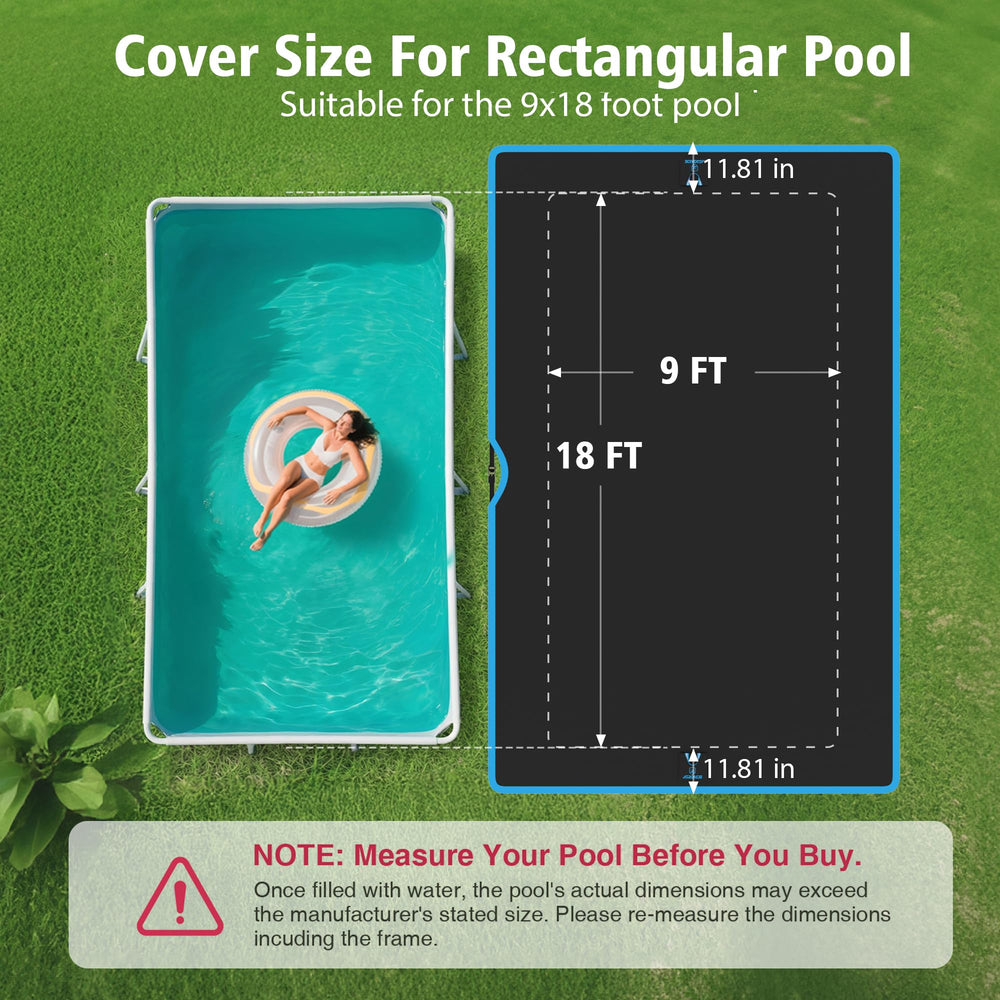 AGROAIDE pool cover dimensions on a pool
