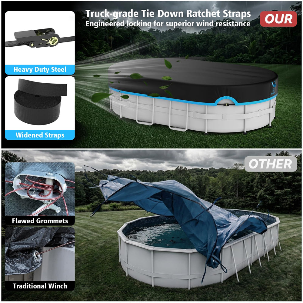 AGROAIDE pool cover in compact storage bag