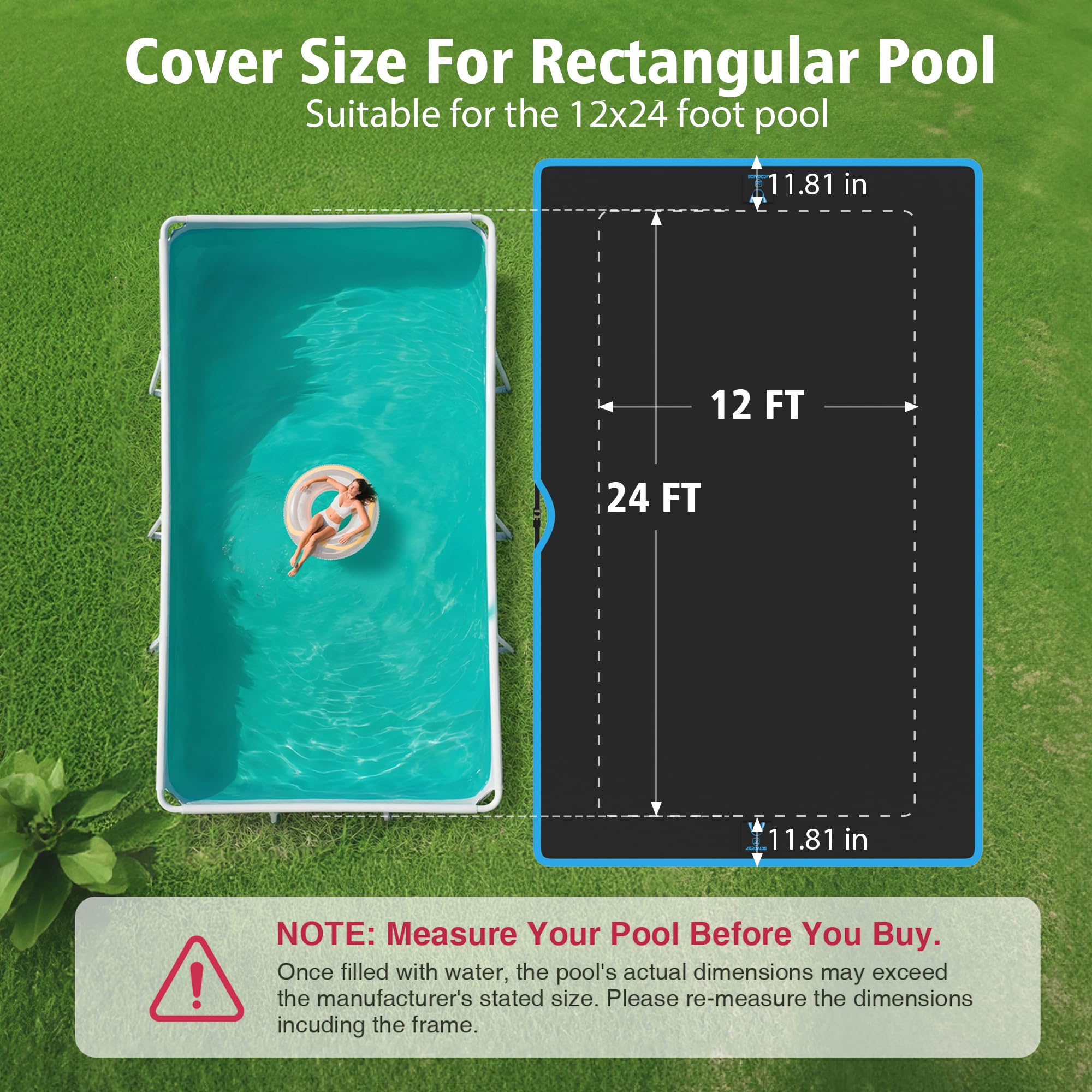 AGROAIDE pool cover with rainwater pooling prevention