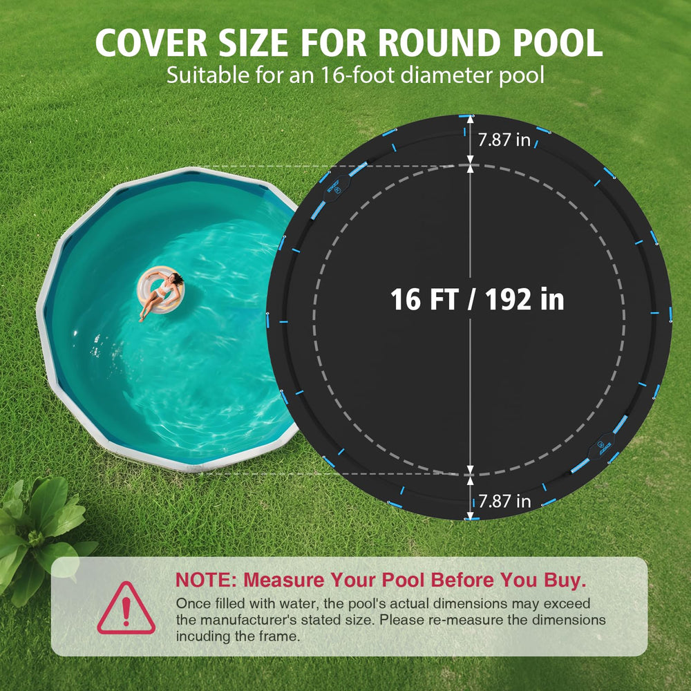 AGROAIDE Winter Pool Cover displayed outdoors on a pool