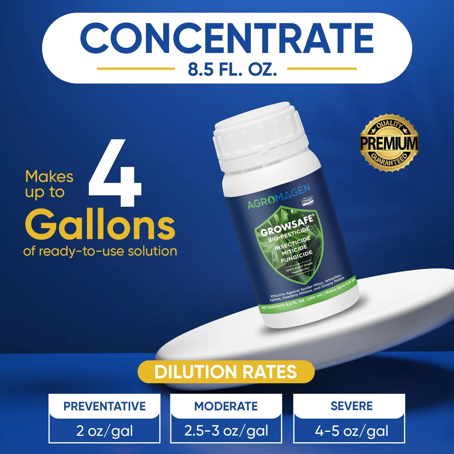 AgroMagen GrowSafe Bio-Pesticide bottle with spray nozzle