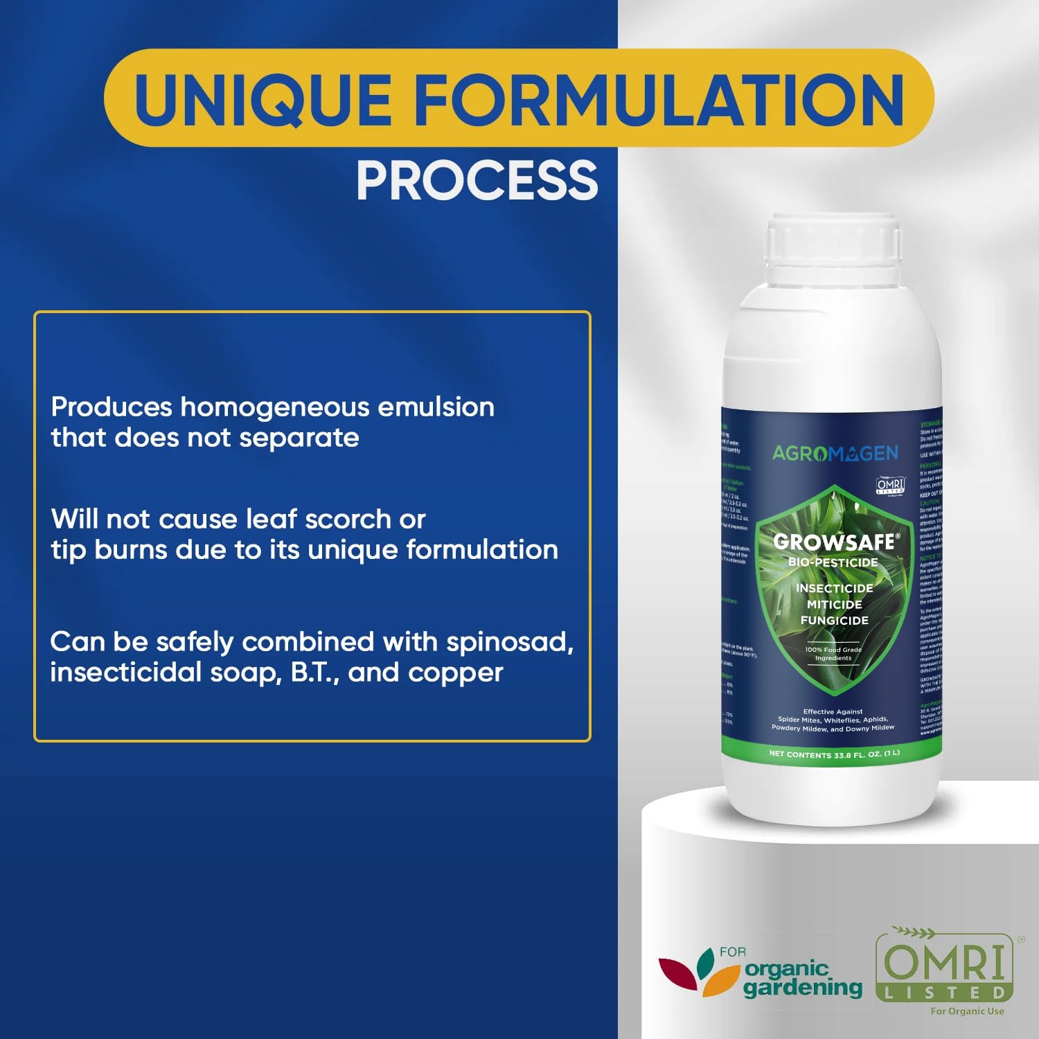 AgroMagen GrowSafe Bio-Pesticide label showing ingredients