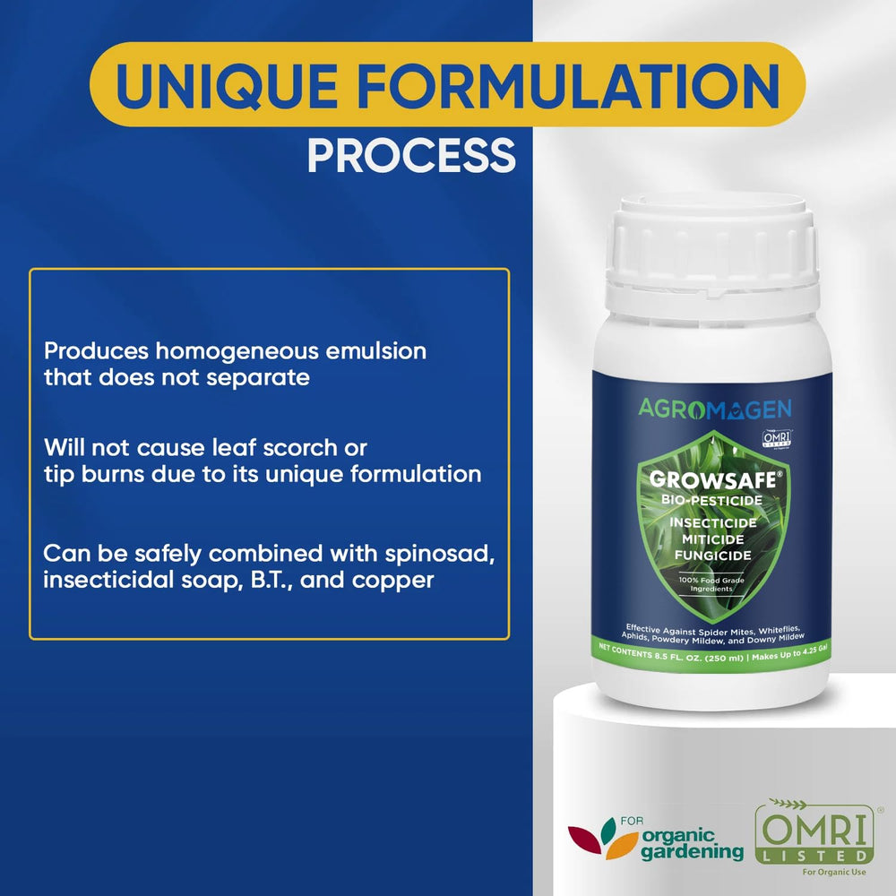 AgroMagen GrowSafe Bio-Pesticide label with ingredients