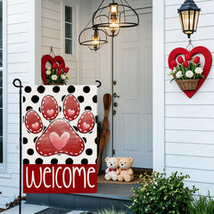 Agroon Valentines Garden Flag displayed on a garden flag pole