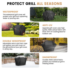 Aguegro 52 Inch Grill Cover on a grill outdoors