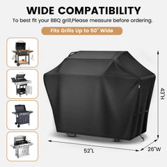 Aguegro 52 Inch Grill Cover side view with handles