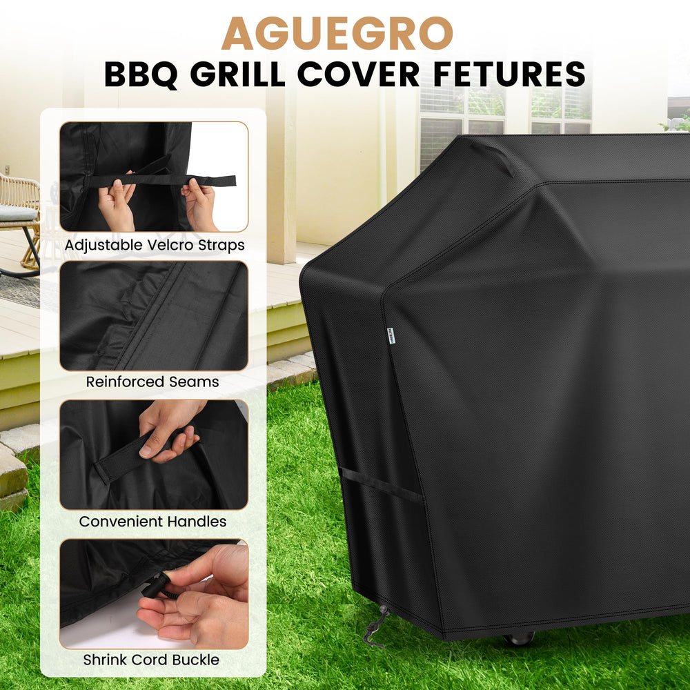Aguegro 52 Inch Grill Cover with built-in storage bag