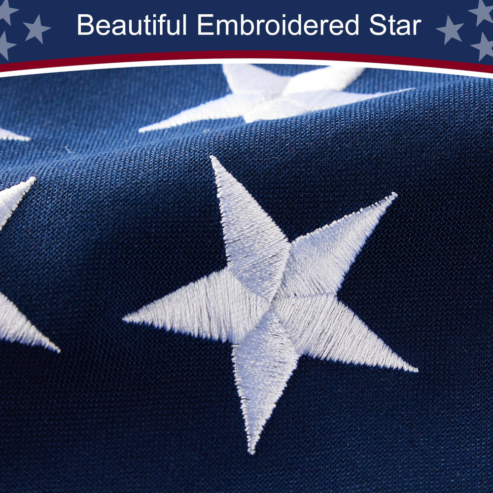 AGUIFLGS American Flag 2.5x4 ft displayed outdoors in sunlight