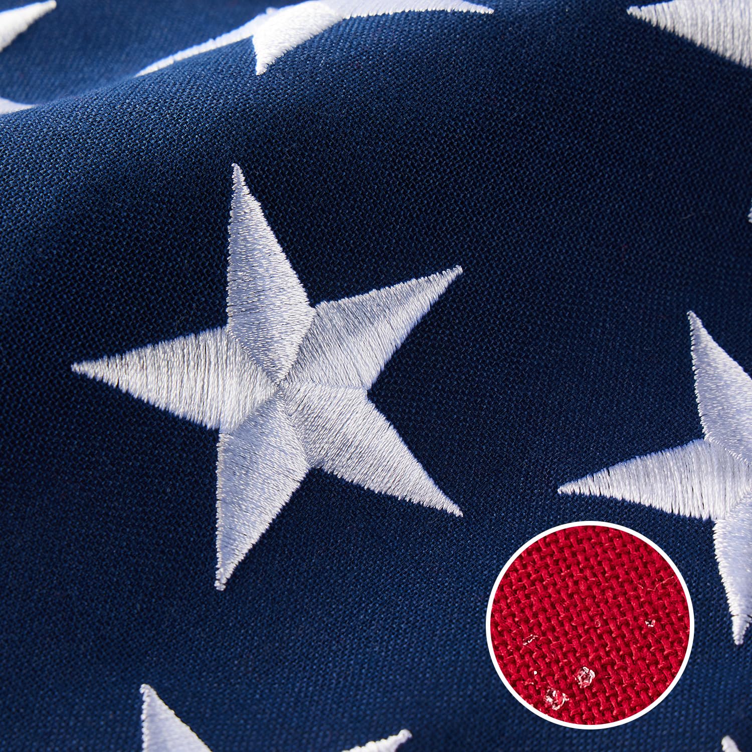 AGUIFLGS American Flag 6x10 ft front view with embroidered stars