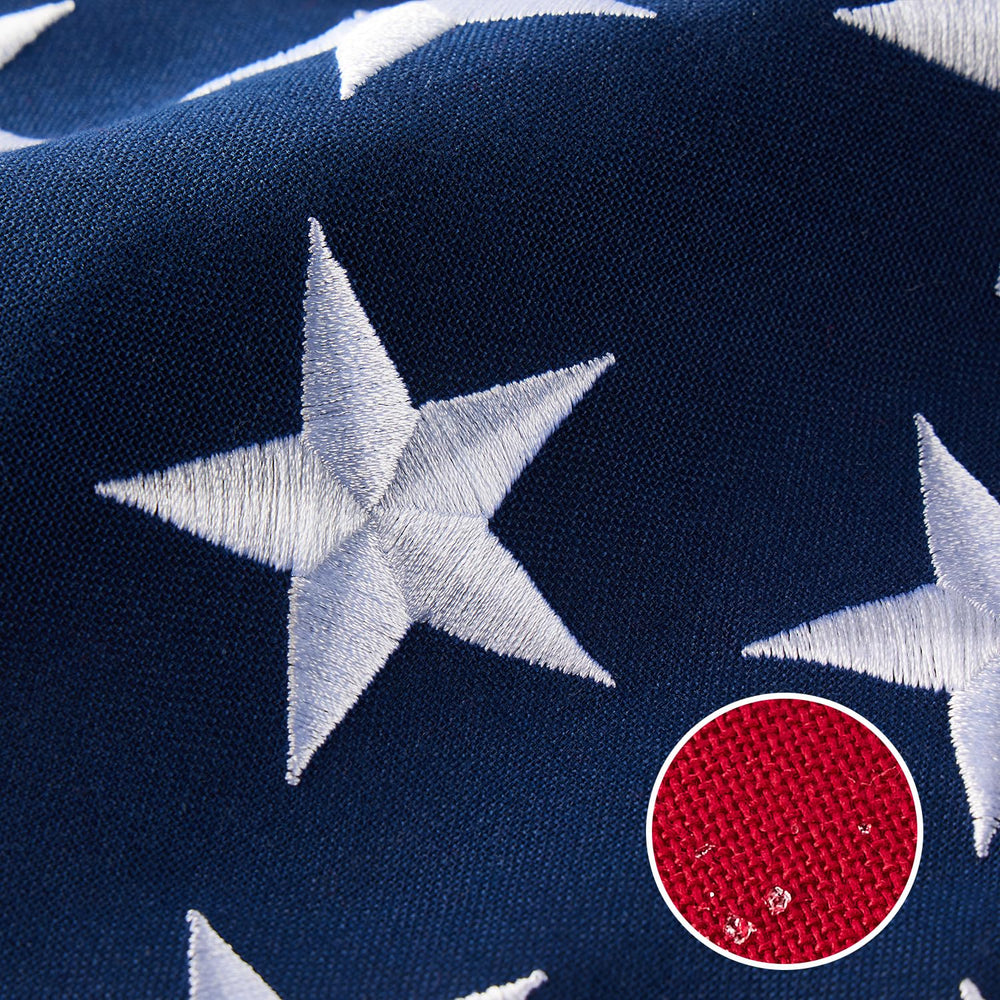 AGUIFLGS American Flag 6x10 ft front view with embroidered stars